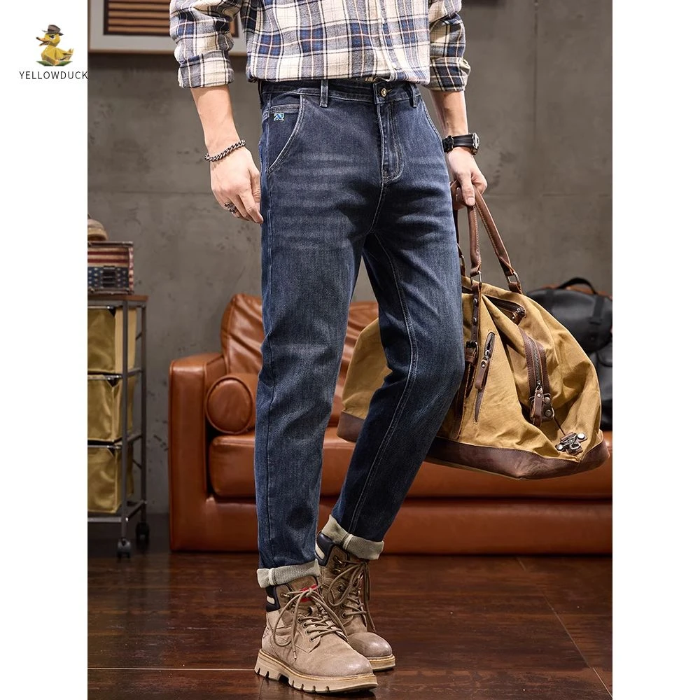牛仔裤子男款潮流痞帅宽松直筒长裤秋冬新款高端弹力休闲裤子
