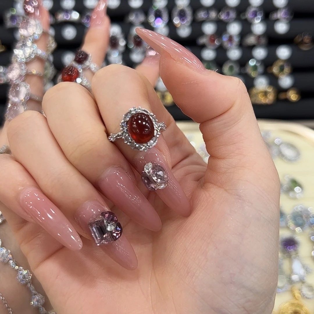 喵***姜岫玉银S925镶嵌戒指