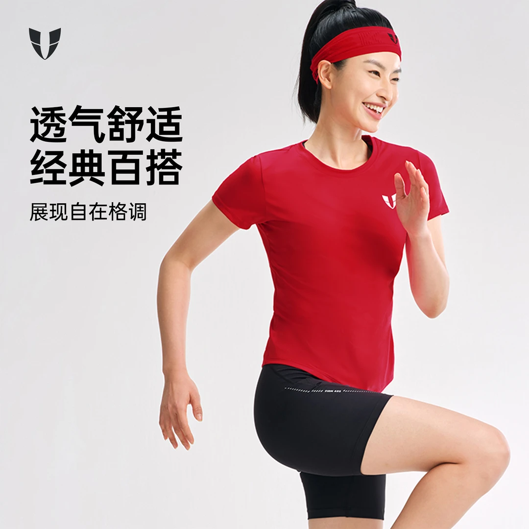 S马甲线T恤跑步训练田径宽松短袖女装上衣户外清凉F2411T605