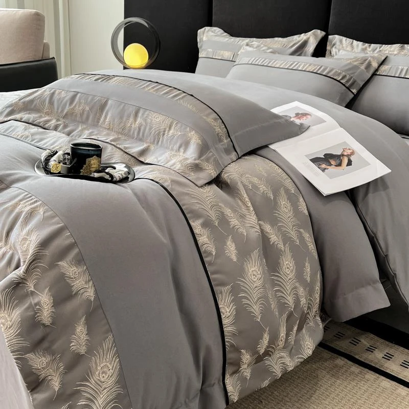 高级感A类长绒棉纯棉四件式全棉裸睡被套床笠轻奢风新款床上用品