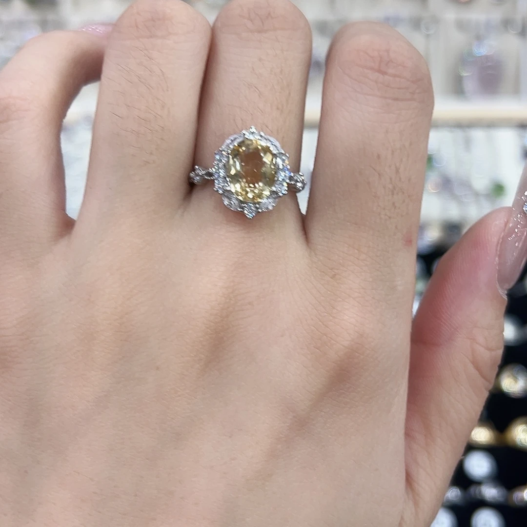 银S925镶嵌戒指黄晶