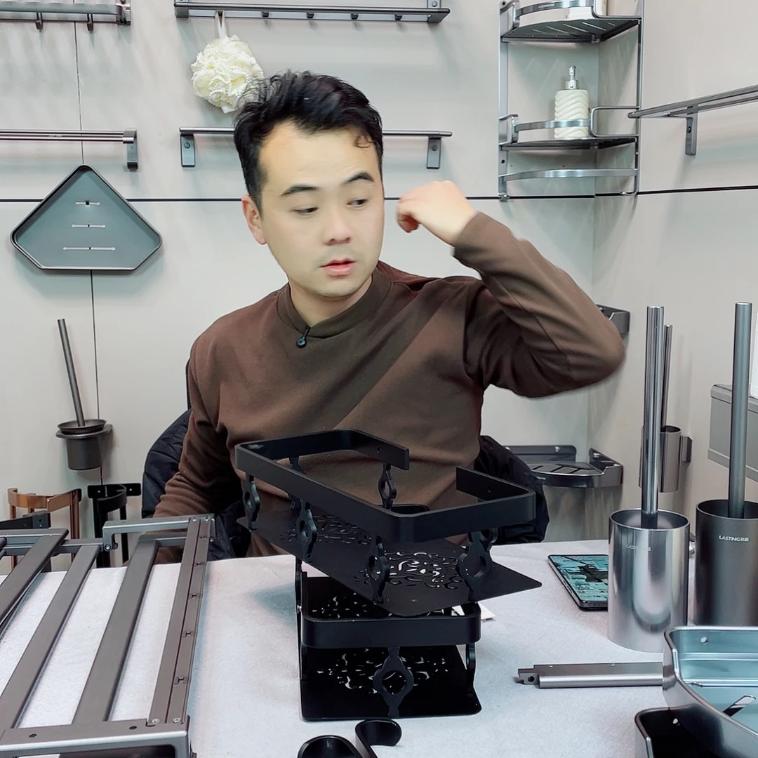 太空铝双层置物架黑色