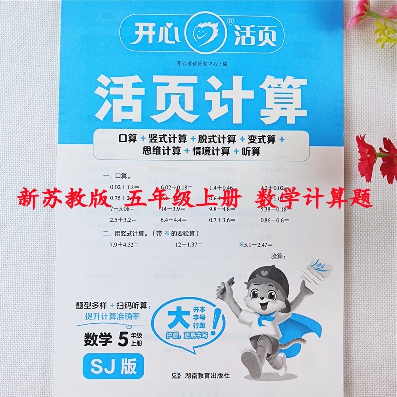 苏教版数学活页计算五年级上册口算题数学口算笔算竖式脱式应用题