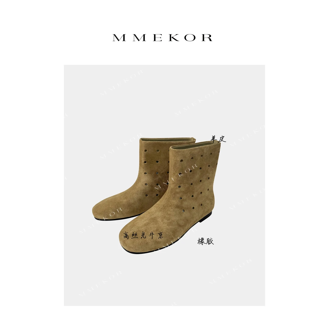 MMEKOR“洞洞短靴”2025新款秋款末日美拉德风时髦靴子 25909