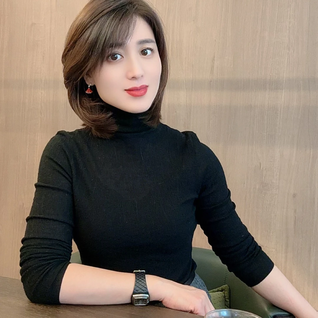 【秋冬极简打底】针织长袖螺纹常规款半高领保暖纯色