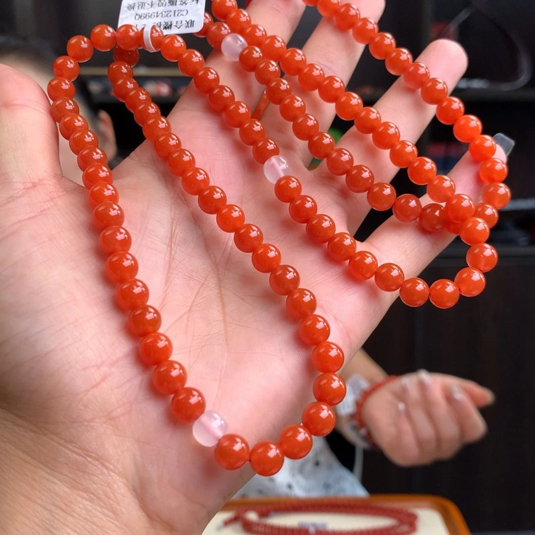 未镶嵌南红玛瑙南红玛瑙樱桃红卡7多绕