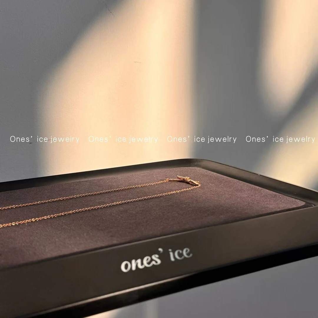 合金项链 Ones’ice「Tiff女人」项链·绳结好运玫瑰金09