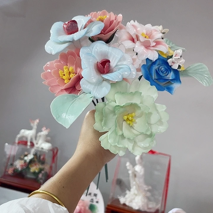 瓷片德化工厂陶瓷手工捏花