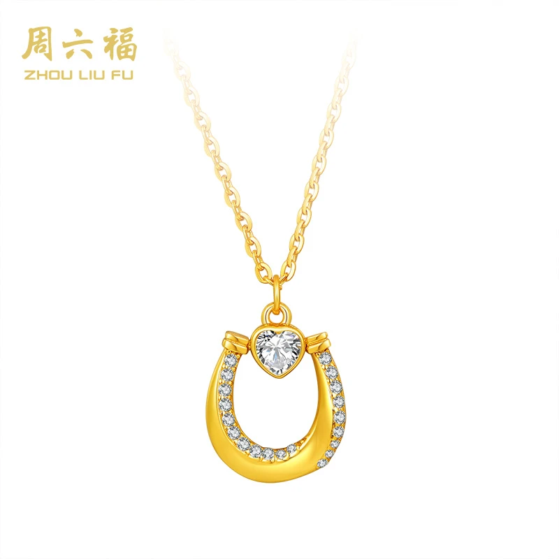 ZHOU LIU FU/周六福 坠链均925银合成锆石 马上有爱套链-Y6599-主