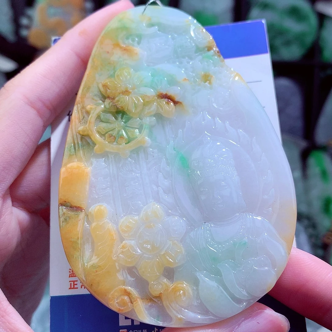 翡翠未镶嵌颈饰天然