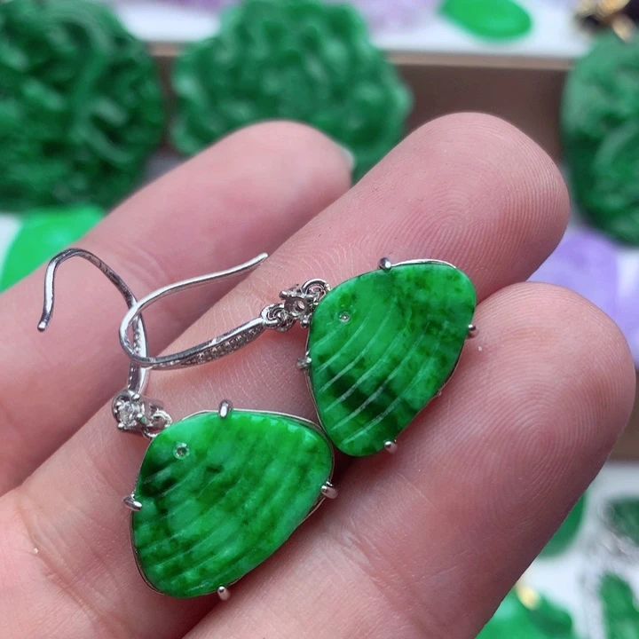 翡翠未镶嵌耳饰耳饰