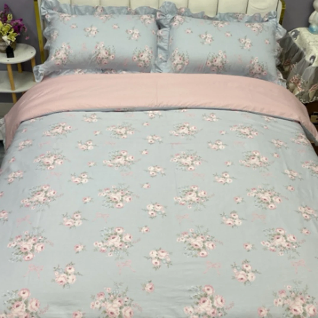 纯棉春季韩版四件套床品套件纯棉枕套床盖小碎花床品印花