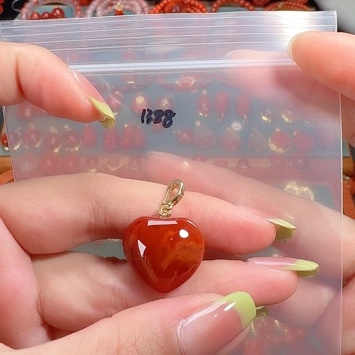 南红玛瑙银S925镶嵌吊坠