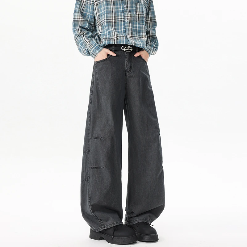 QUALCOMM美式弯刀工装裤男女2025秋季新款宽松阔腿裤直筒休闲裤潮