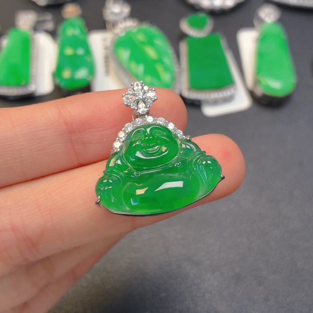 翡翠银S925镶嵌颈饰