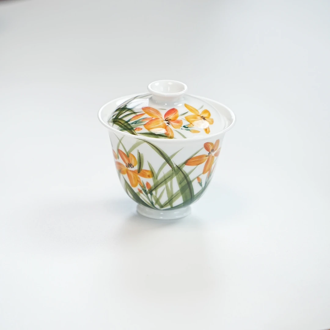 萱草盖碗 lcs0031