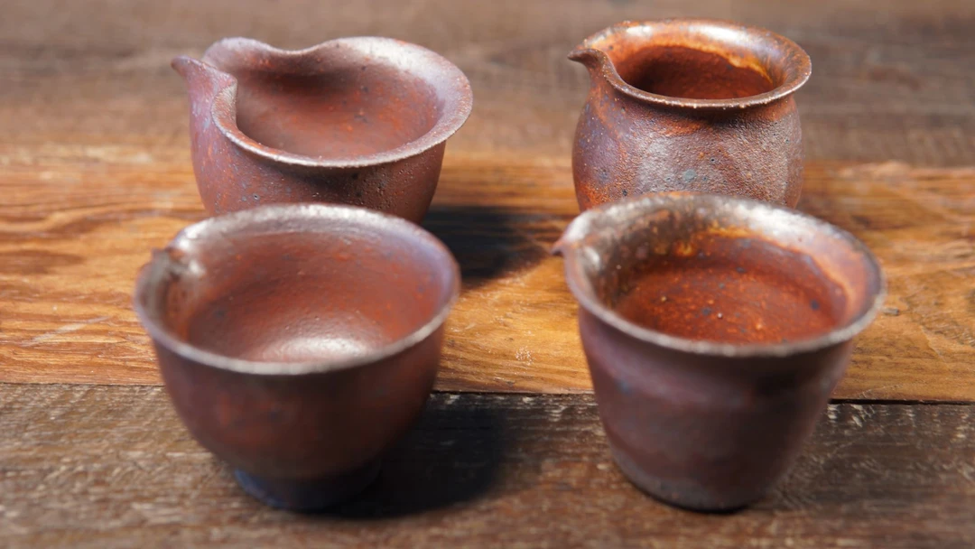 手拉紫砂柴烧侘寂风公道杯（120ml）