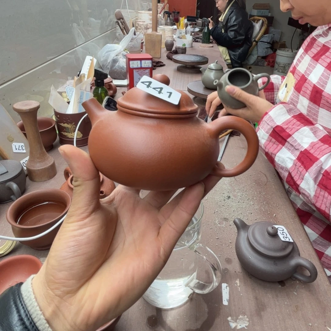 紫砂茶壶小红泥全手工容天270左右瑕疵