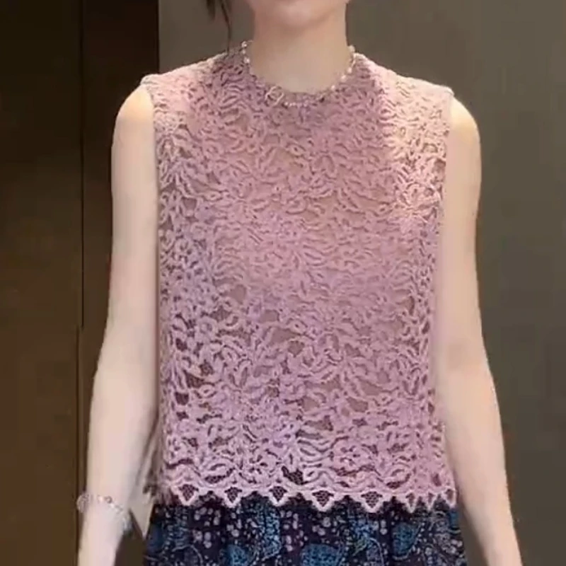 2025夏季新款设计感百搭显瘦蕾丝上衣LK2504773