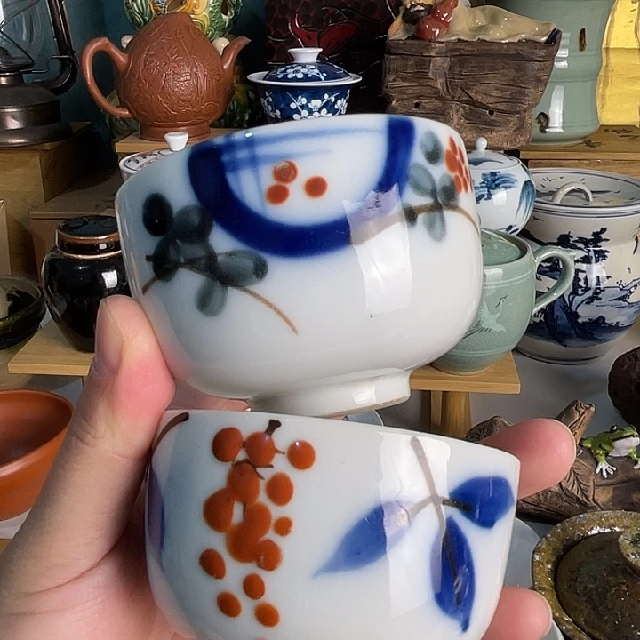 瓷片俩杯子好看的哦