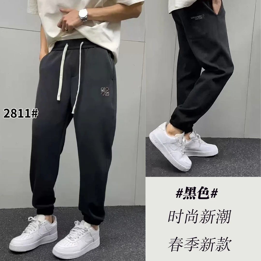 2811#【秋季新款】男士秋季新款卡尔棉潮流宽松百搭束脚休闲长裤