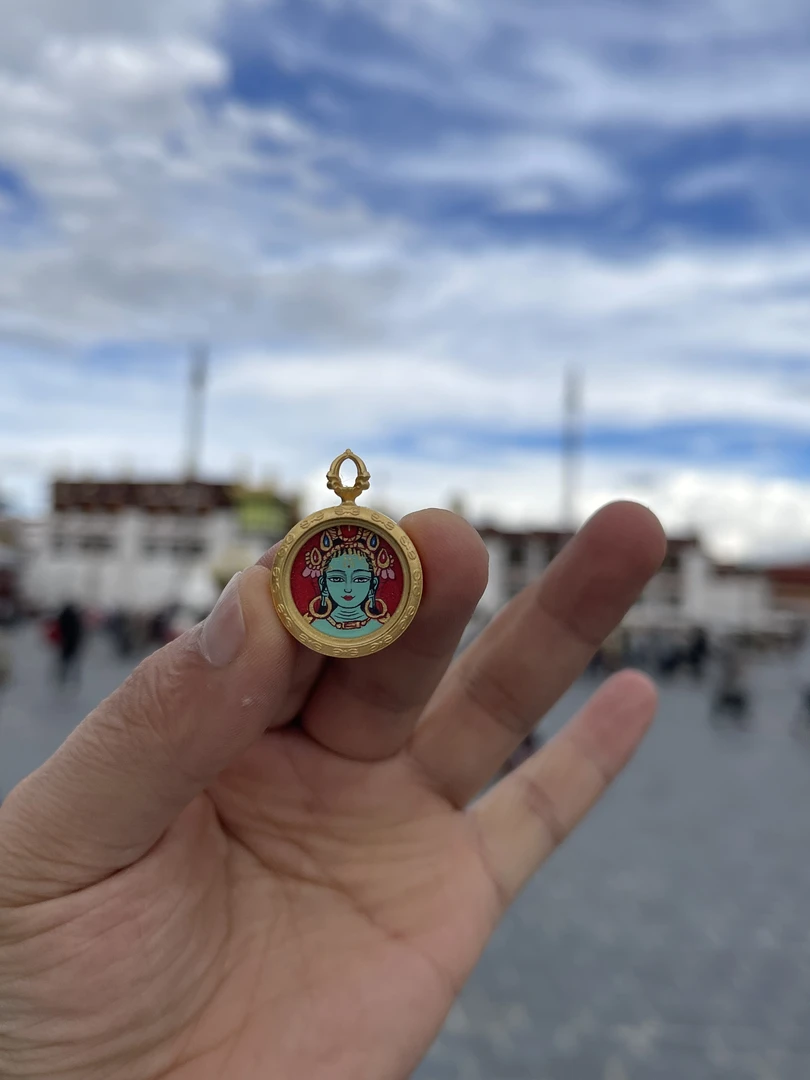 纯手绘唐卡1.5绿度母纯矿物颜料拉萨直发