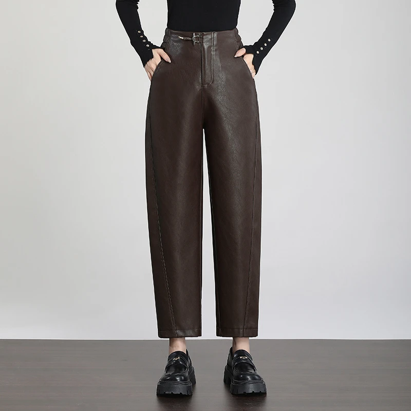 （2379）海宁真皮绵羊皮爆款老爹皮裤LFR