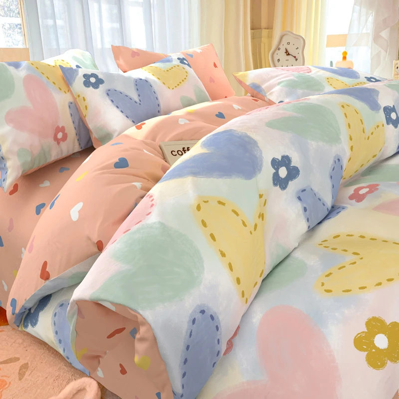 定制-纯棉斜纹面料床上用品（两情相悦）AB版