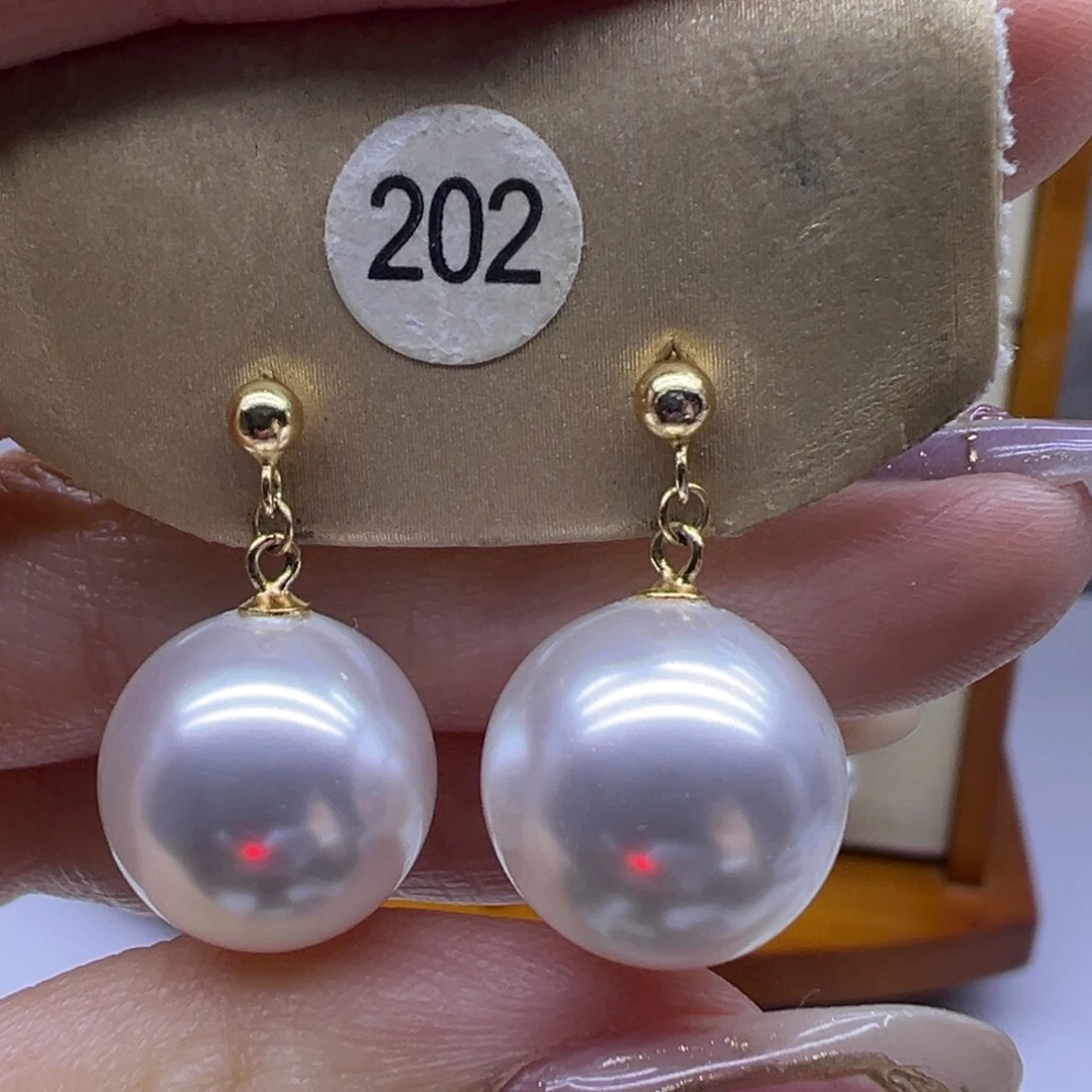 耳饰银S925镶嵌淡水珍珠
