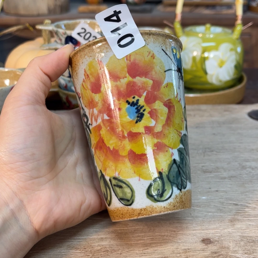 壶素浅陶瓷手工手绘