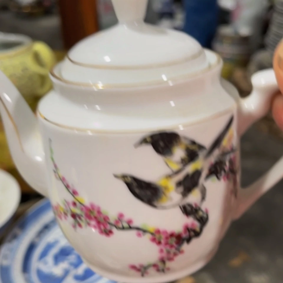 【闪购商品】紫砂盖碗天*花鸟壶1把