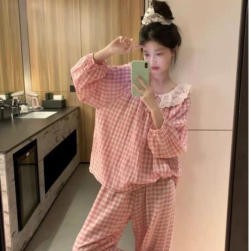 【甜美格语】设计云朵棉薄款长袖家居服套装春秋季可外穿睡衣女