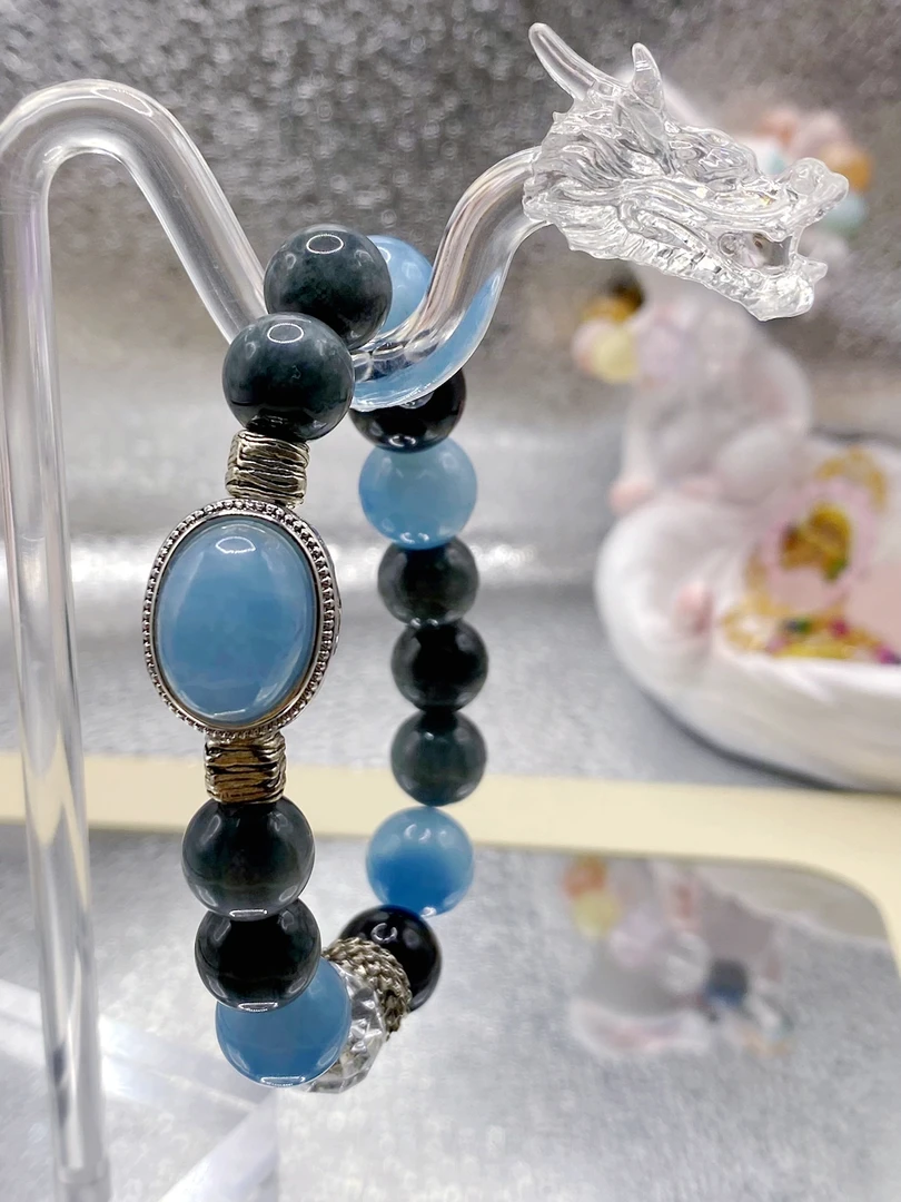 海蓝宝水晶手链diy手工水晶手串爆款饰品新款