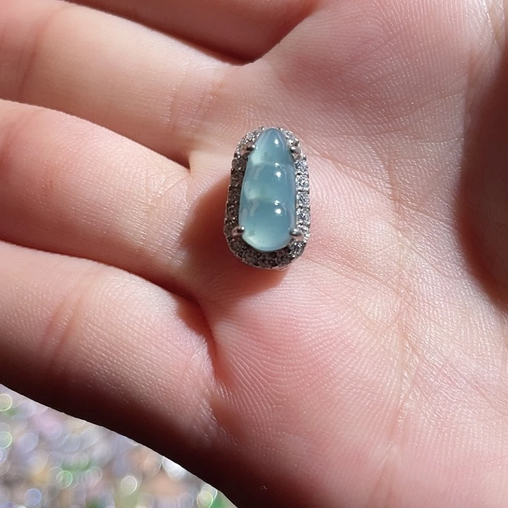 翡翠银S925镶嵌颈饰翡翠