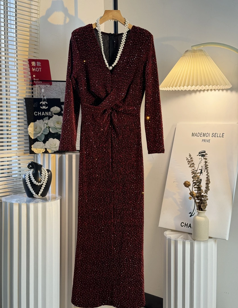 TZ8100新款御姐气质简约慵懒风女神长裙高端大气上档次