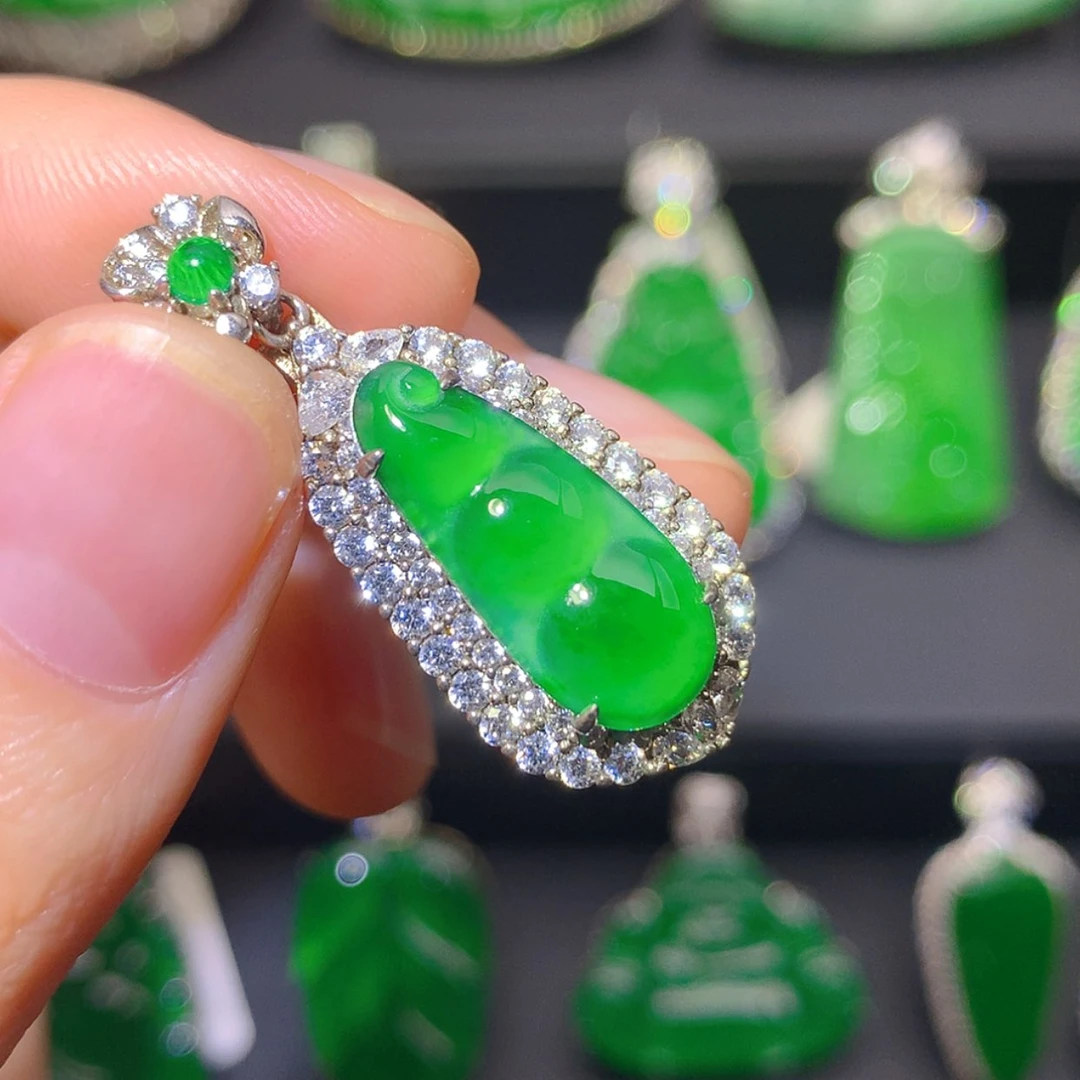 【闪购商品】翡翠银S925镶嵌吊坠(不含链)