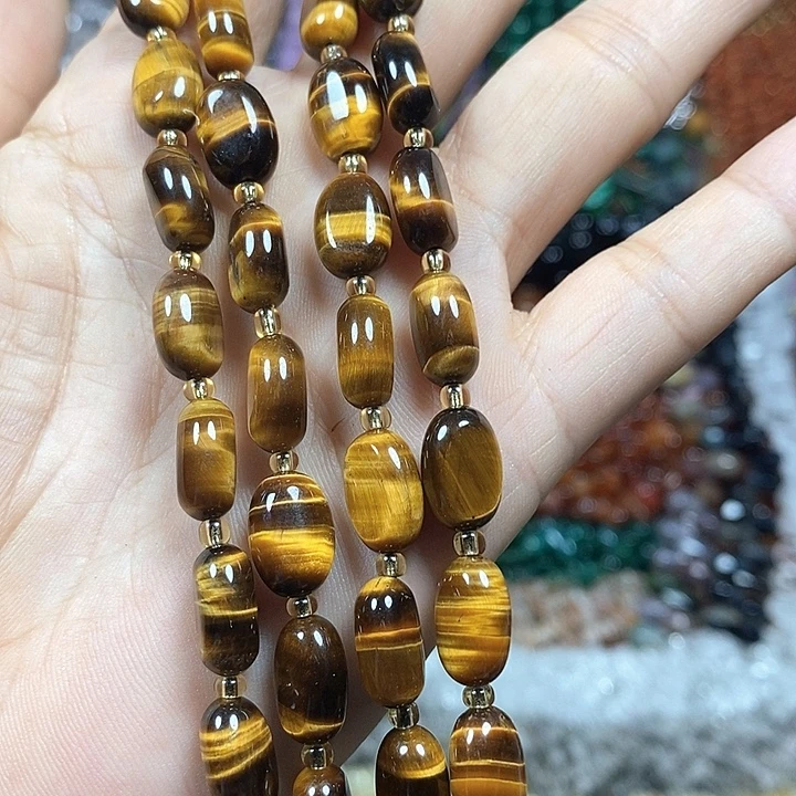 玛瑙/玉髓未镶嵌珠宝半成品A级天然虎眼卡8*12mm