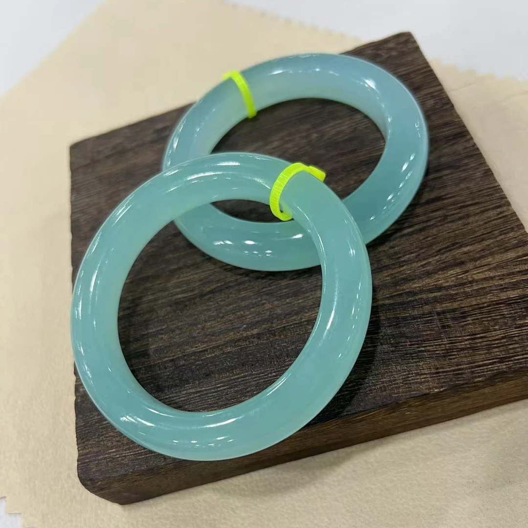 天然岫玉天青冻手镯多样性随机发一