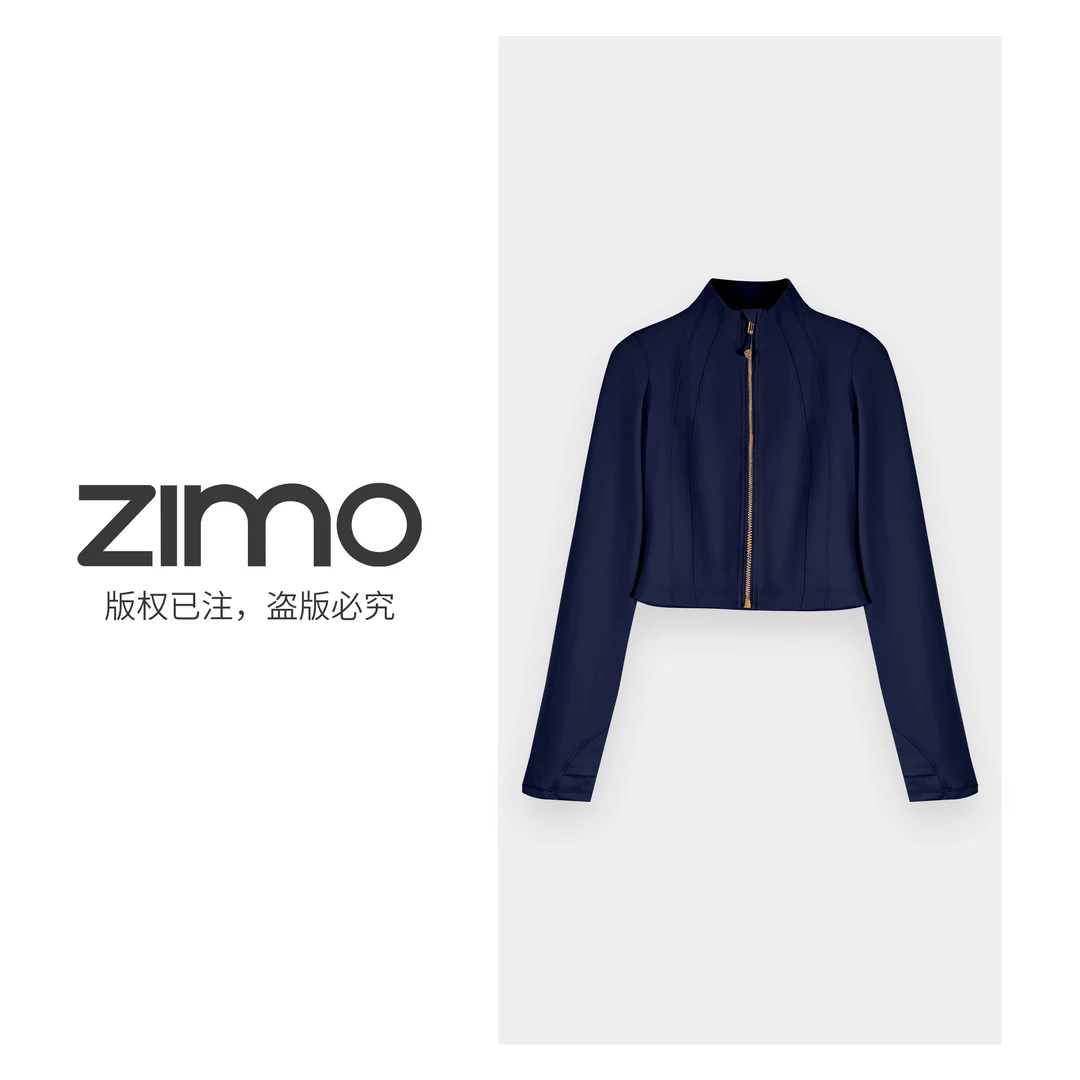 金拉链外套海军蓝102-zimo-瑜伽健身瑜伽服健服YFCX102