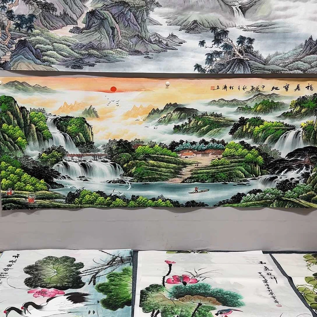 国画陈*驰尺寸70X180手绘作品