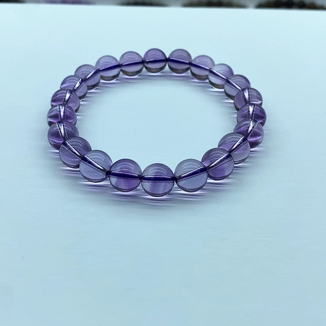 水晶手链未镶嵌天然巴西紫水晶全净体9.2mm