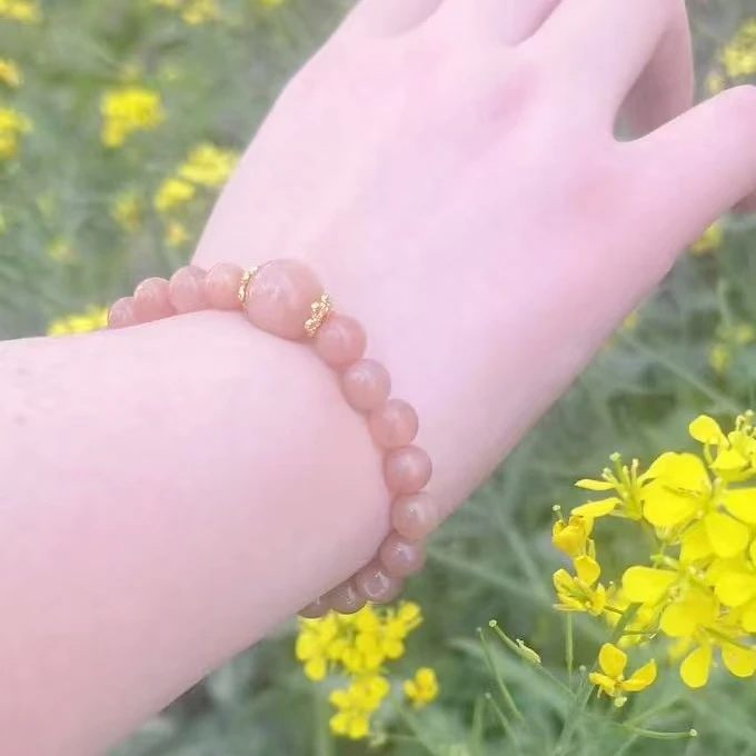 天然金沙太阳石手串 仙女必备时尚百搭轻奢单圈女生女士女款