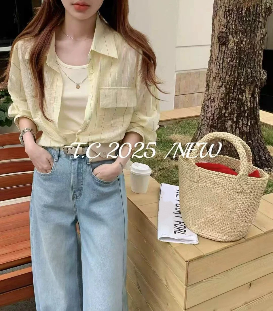 【88362】米#衬衫上衣+背心【两件套】