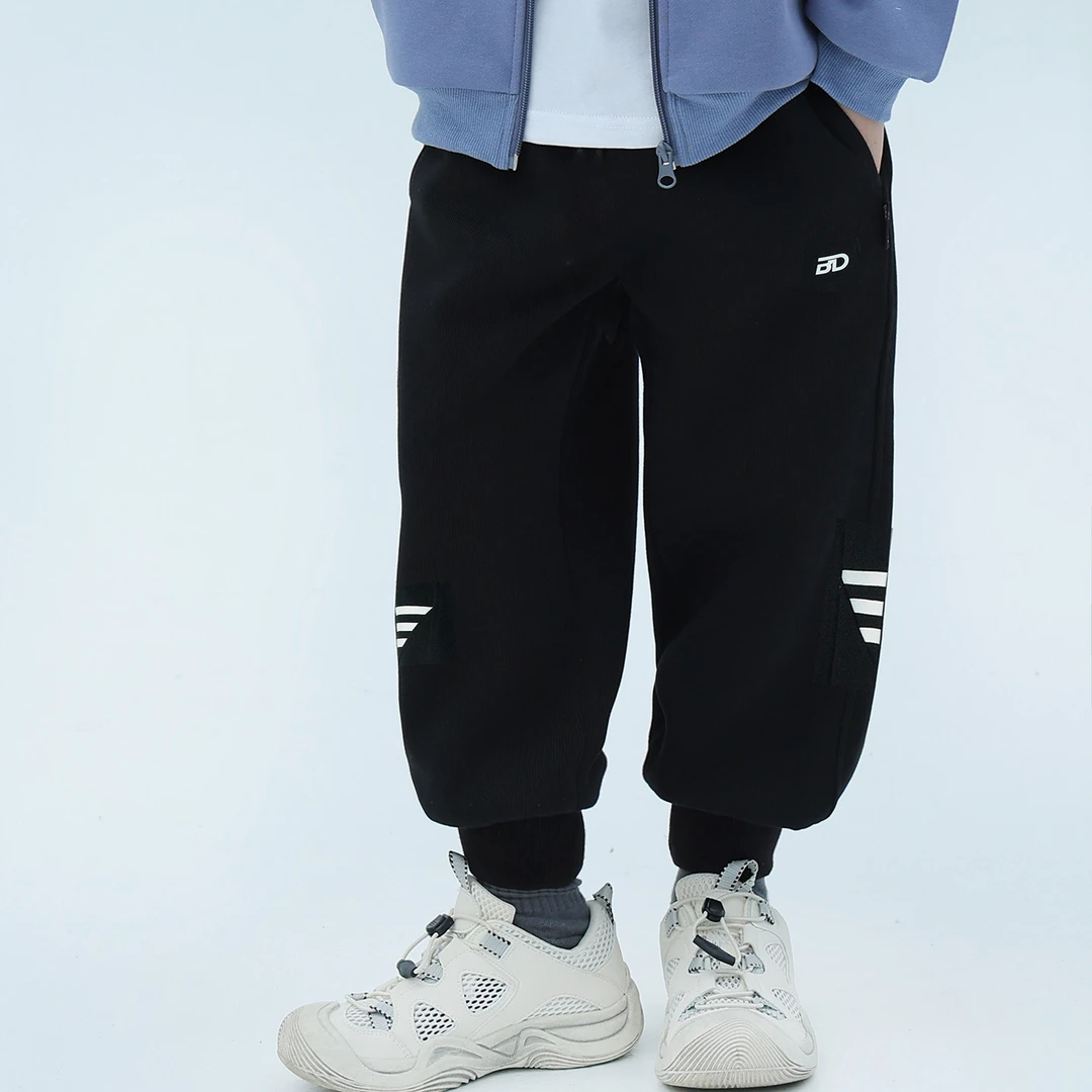 波波龙男女童秋冬宝宝绒束脚裤校服百搭耐磨绒里长裤TM253241587