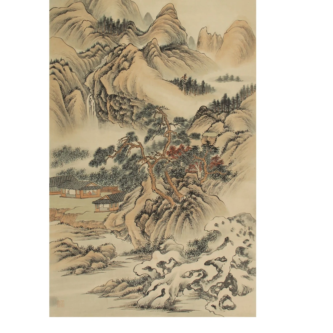 LOT.1718 《山水》137*69cm 纸本设色镜片