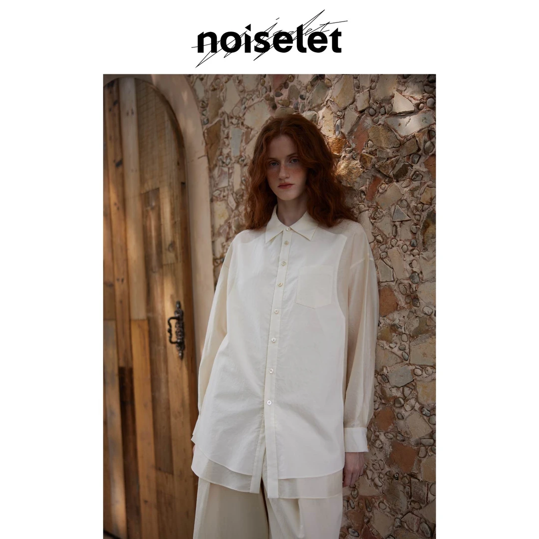 noiselet双层透纱拼贴解构版型衬衫 N1173