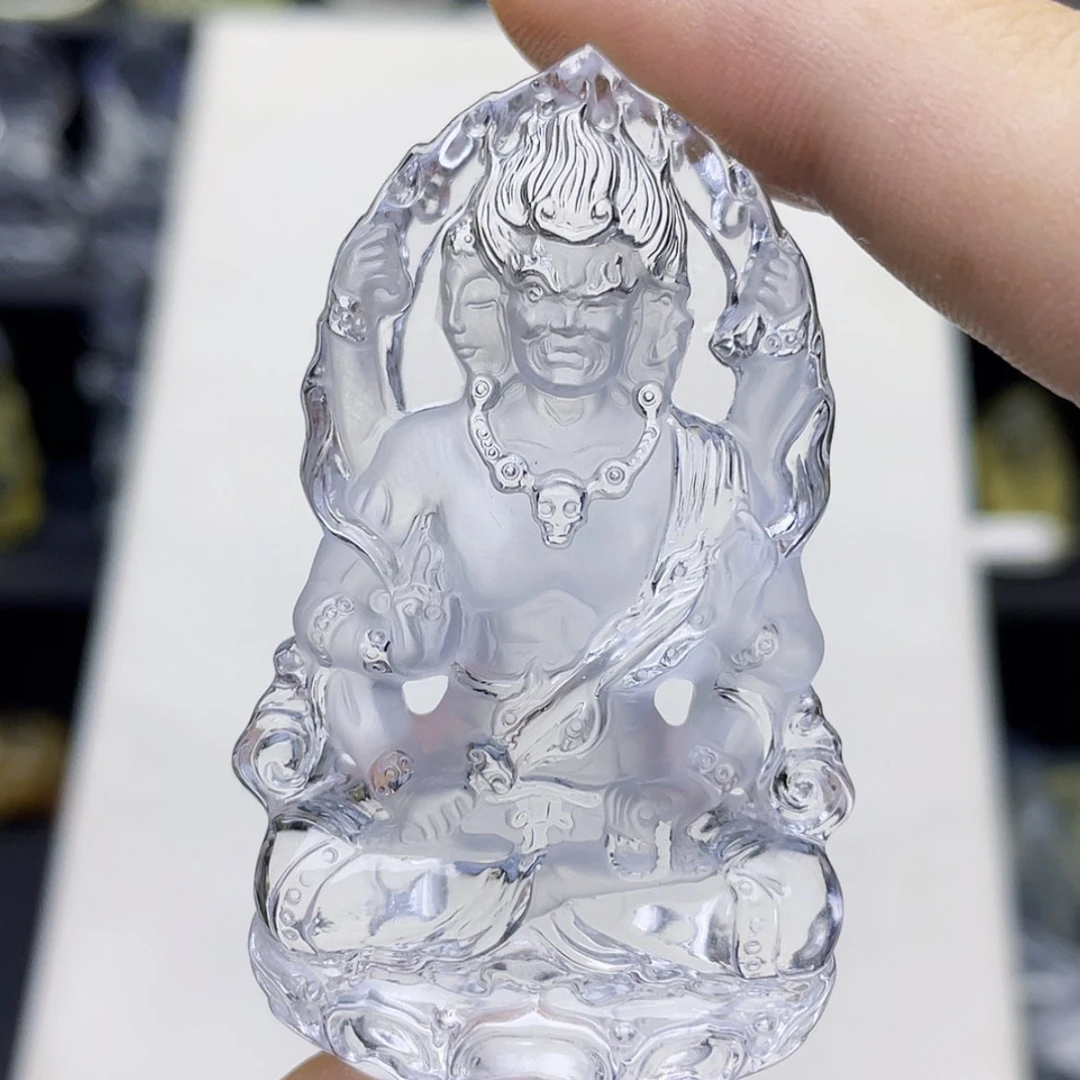 【闪购商品】水晶颈饰未镶嵌我**V白水晶大师精雕不动明王
