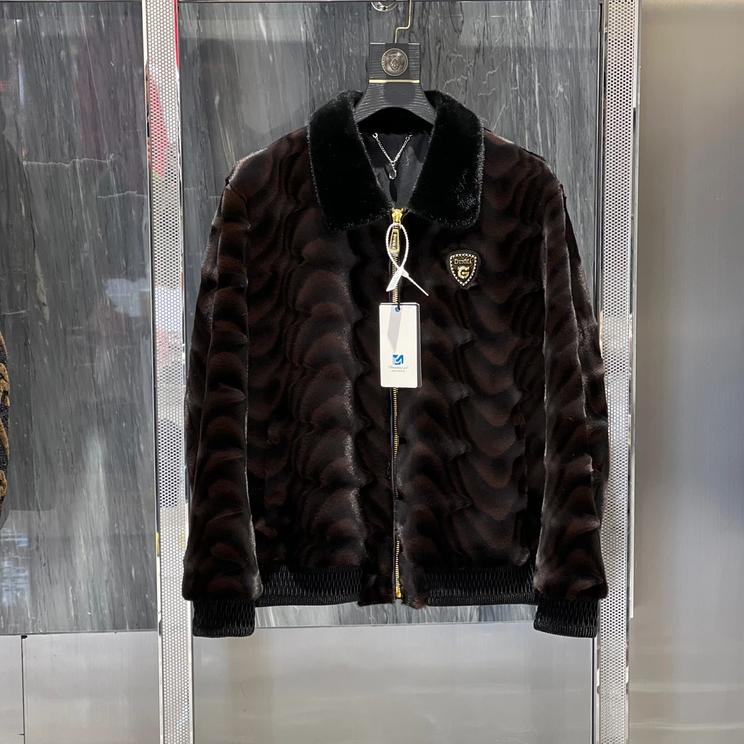 【男狼甄选】男士冬新款欧货轻奢修身翻领洋气时尚潮流 夹克