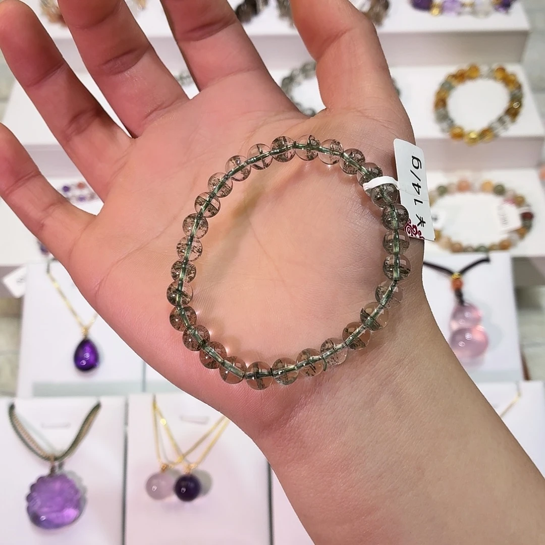 未镶嵌水晶手链天然绿幽灵水晶手链