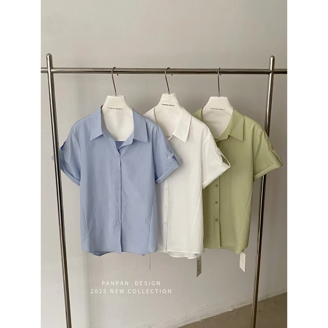 【福利】简约翻领纯色衬衫#8920